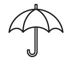 Cartoon umbrella isolated on white background. Minimalist umbrella line art design.