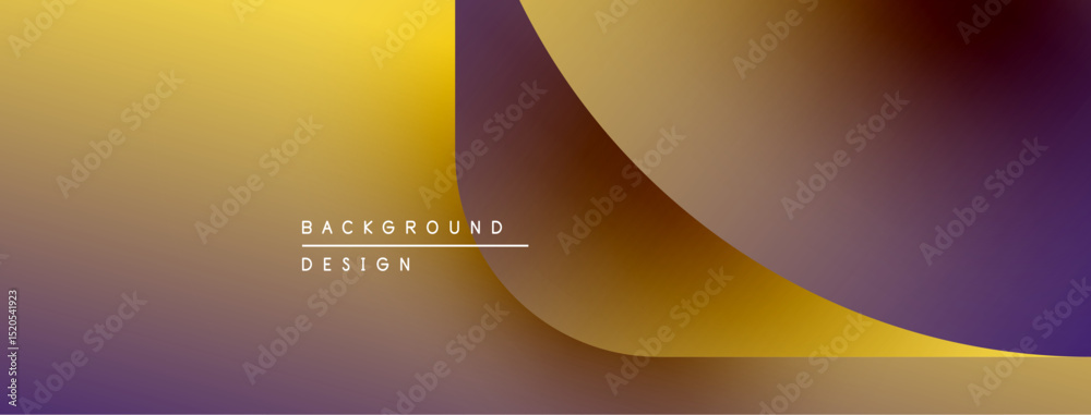 Poster abstract gradient background. yellow, purple hues blend smoothly. minimalist design features text el