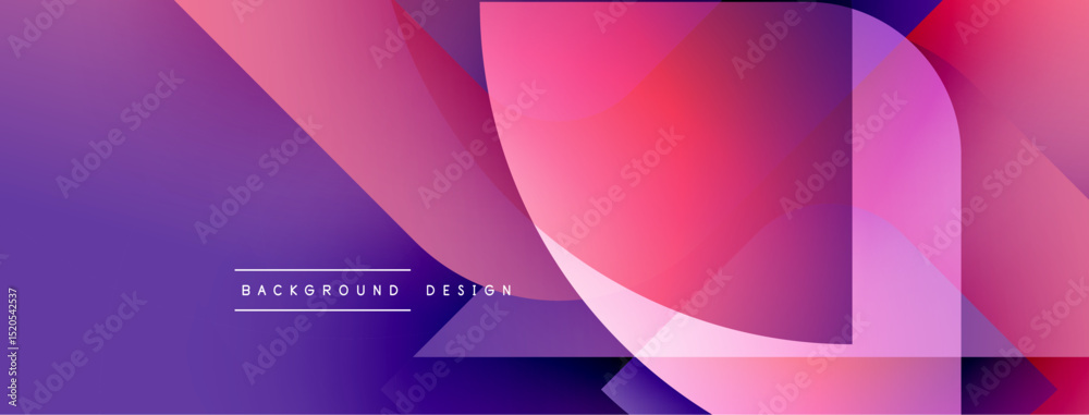 Leinwandbilder abstract gradient shapes overlap, creating vibrant purple, pink hues. text reads background design b