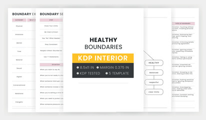 Healthy Boundaries Worksheet Printable, Boundary Setting workbook, Communication skills Workbook