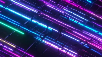 Dynamic neon lights display with vibrant colors and futuristic design elements - Powered by Adobe