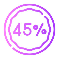 forty five percent gradient icon