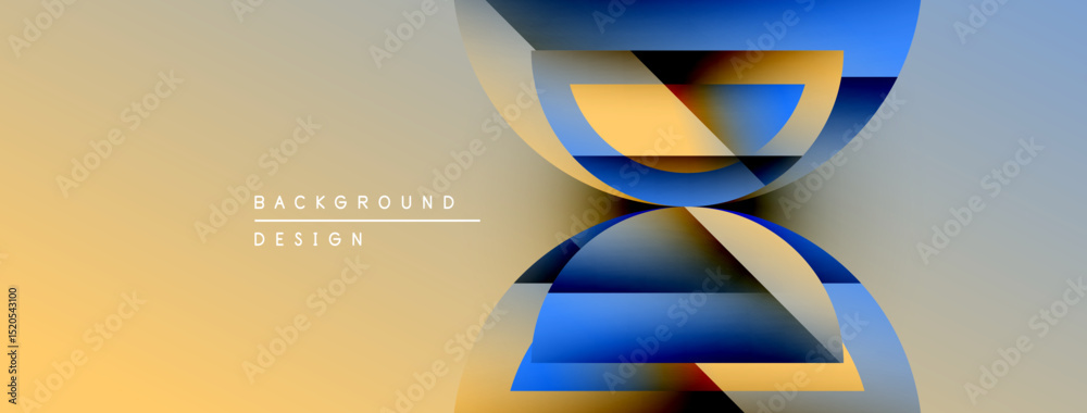 Poster Abstract geometric design. Gradient colors blend, creating dynamic visual effect. Modern background suitable for presentations, websites.
