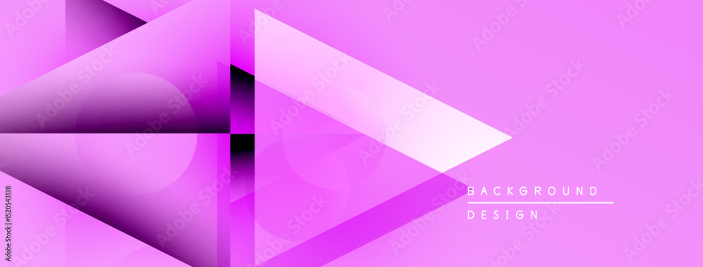 Poster Abstract pink design features overlapping geometric shapes. Gradient shades create depth, modern aesthetic. Minimal text present.