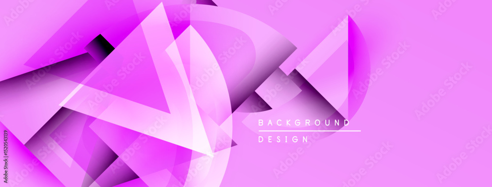 Fototapete abstract pink background features geometric shapes, overlapping lines, shadows. modern design elemen
