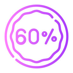 sixty percent gradient icon