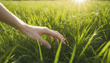 Green rice fields are growing.