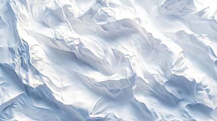 Obraz premium Close-up textured white fabric abstract art with soft lighting on pure white background - minimalist design