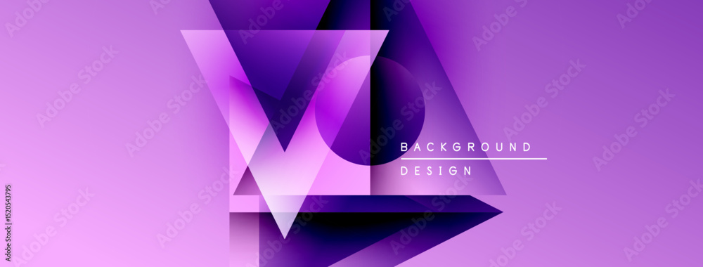Fototapete abstract purple design. geometric shapes overlap creating dynamic visual effect. modern background s
