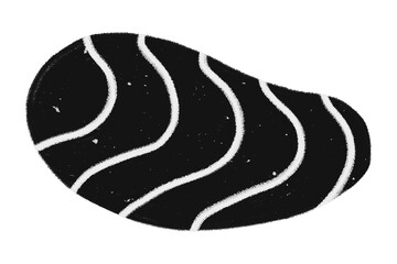 Abstract shape png sticker, black chalk texture in doodle design