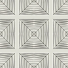 Symmetrical Abstract Geometric Pattern of Parallel Black Lines on White Background with Subtle Variations in Thickness