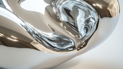 Abstract metal sculpture with flowing forms.