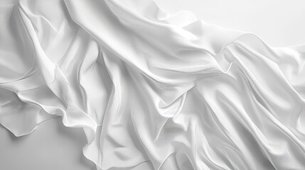 Obraz premium Elegant white fabric drapery in minimalist studio setting - high-quality close-up textile concept