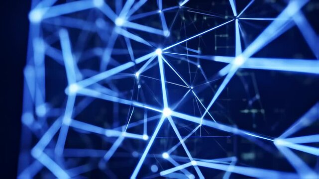 Futuristic glowing blue network connection abstract technology background