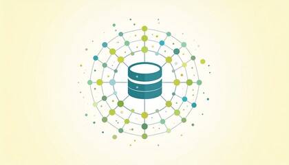 Obraz premium Global Network Database Server Connection Technology Abstract Illustration