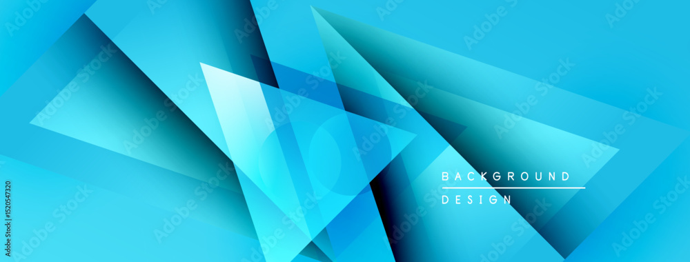 Leinwandbilder abstract blue geometric shapes overlap. gradient shades create depth, modern design element. backgro