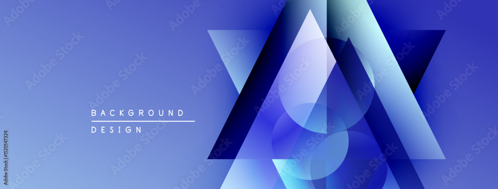 Leinwandbilder Abstract geometric shapes, blue gradients, modern design. Minimalist composition creates dynamic visual effect. Background elements suggest depth.