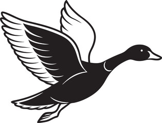 duck silhouette isolated on white