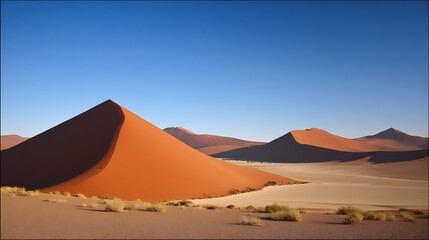 Namib Desert dunes meet the sky