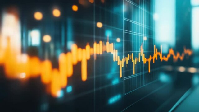 Stock Market Line Graph with Bokeh Background