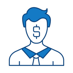 Investor Blue Line Icon. Investment, Finance, Economy, Portfolio, Strategy, Money, Investor, Currency, Retirement, Wealth Icons. Editable Stroke Vector Illustration