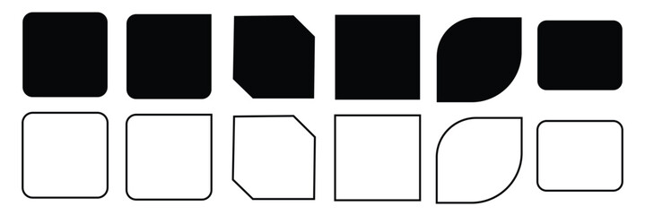 Black frame round corner decoration element vector illustration.  EPS 10  .