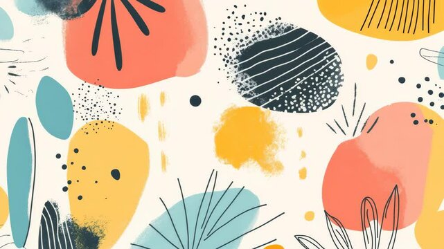 Seamless vector pattern with flowers and leaves, a cute nature-inspired design element for wallpaper or fabric illustration