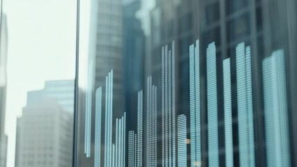 Financial Graph Overlay on Modern Glass Buildings - Powered by Adobe