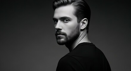 Handsome Man Monochrome Portrait