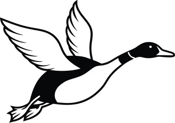 silhouette of a duck