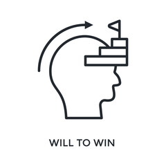 Will To Win Icon Outline Style. Vector Illustration For Graphic Design
