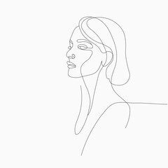 vector illustration of a woman face line art vector 
