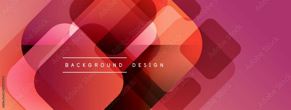 Aufkleber Abstract geometric shapes overlap, creating vibrant red, orange gradient. Text reads background design centered within composition.