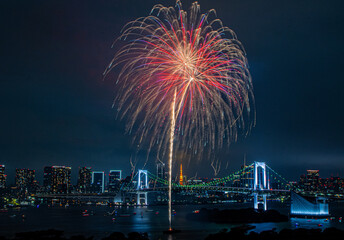 東京湾での初夏の花火大会