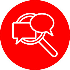 Inquiry Bubble Vector Line White Circle Red