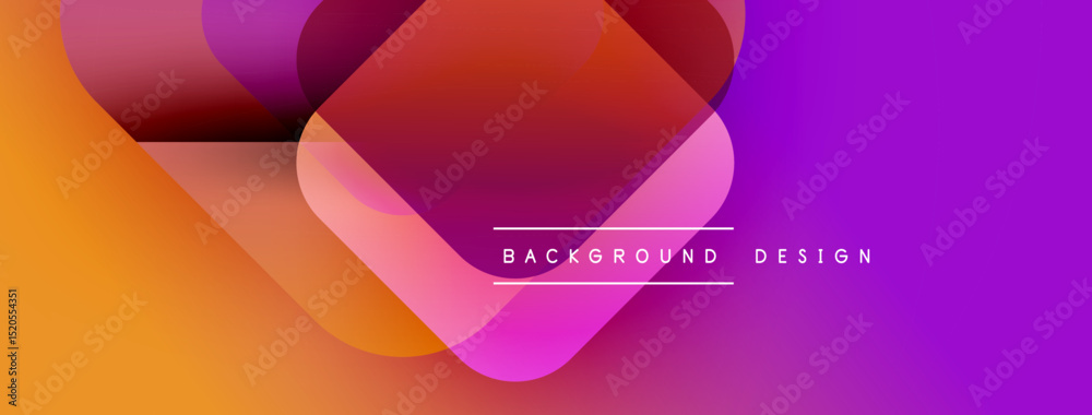 Poster abstract vibrant gradient shapes overlap. orange, purple hues dominate design. text reads background
