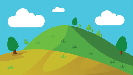 Obraz premium Undulating Cartoon Hilly Ground with a Gentle Slope Vector illustration Background