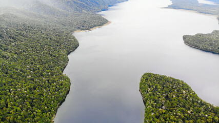 Beautiful view of Lake Manowai, New Zealand 2023 Feb.26