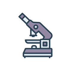 Color illustration icon for microscope