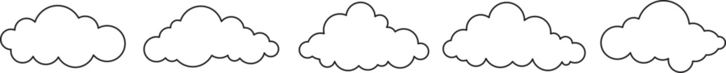 Cloud outline icon isolated on transparent background