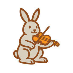 A cute bunny playing the violin