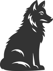 Vector element of a animal wolf artwork design silhouette