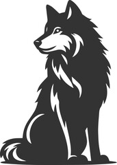Vector element of a animal wolf artwork design silhouette