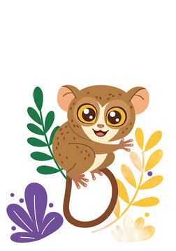 cute tarsier animal cartoon style clip art preview