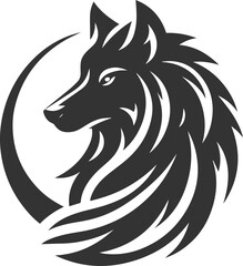 Vector element of a animal wolf artwork design silhouette