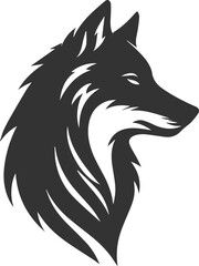 Vector element of a animal wolf artwork design silhouette