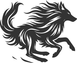 Vector element of a animal wolf artwork design silhouette