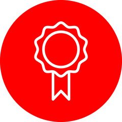 Achievement Badge Vector Line Icon Design