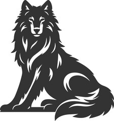 Vector element of a animal wolf artwork design silhouette