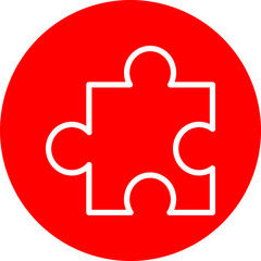 Puzzle Vector Line Icon Design